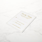 Carte RSVP de mariage traditionnelle Gold Foil (Rotation)