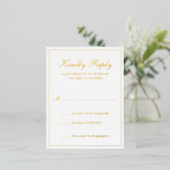 Carte RSVP de mariage traditionnelle Gold Foil (Debout devant)