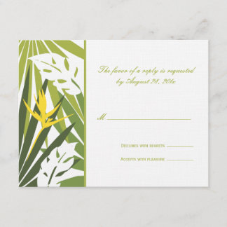 Carte RSVP de mariage tropical
