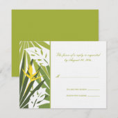 Carte RSVP de mariage tropical (Devant / Derrière)