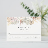 Carte RSVP de mariage tropical rustique (Debout devant)