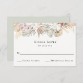 Carte RSVP de mariage tropical rustique (Devant / Derrière)
