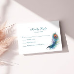 Carte RSVP de mariage turquoise Peacock Feather<br><div class="desc">Préparez-vous pour votre journée spéciale avec notre "Turquoise carte RSVP de mariage Peacock Feather". Cette carte RSVP au design élégant présente des plumes de paon turquoises, dégageant un charme royal et un raffinement certain. Encouragez vos invités à répondre rapidement avec cette carte RSVP magnifiquement conçue, vous permettant de finaliser vos...</div>