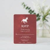 Carte RSVP de mariage Unicorne rouge (Debout devant)