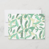 Carte RSVP de mariage végétal moderne (Dos)