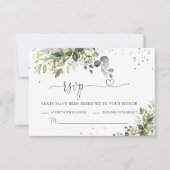 Carte RSVP de mariage vert (Devant)