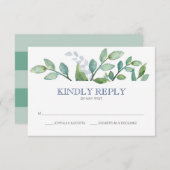 Carte RSVP de mariage vert (Devant / Derrière)