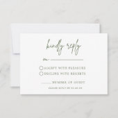 Carte RSVP de mariage vert de la forêt (Devant)