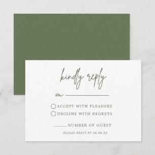 Carte RSVP de mariage vert de la forêt