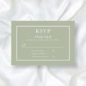 Carte RSVP de Mariage Vert Elégant Moderne