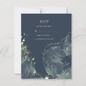 Carte RSVP de mariage vert émeraude (Devant)