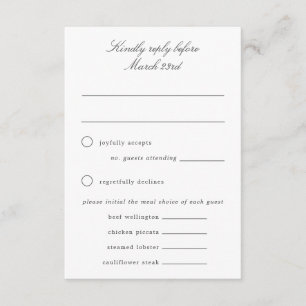 Carte RSVP de mariage vert et blanc