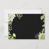Carte RSVP de mariage vert moderne (Dos)