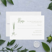 Carte RSVP de mariage vert Sage moderne