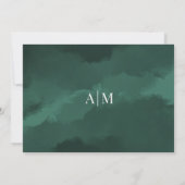 Carte RSVP de mariage vert simple et élégante (Dos)