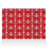 Carte RSVP de mariage victorien rouge et blanc (Intérieur Horizontal (haut))