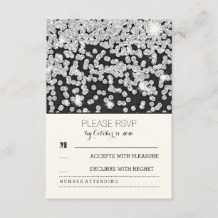carte RSVP de mariage vintage à points de parties