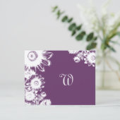 Carte RSVP de mariage Vintage blanc (Debout devant)