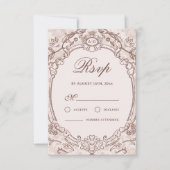 Carte RSVP de mariage Vintage classique (Devant)