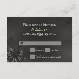 Carte RSVP de mariage vintage de tableau de bord