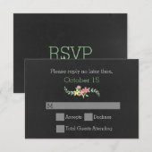 Carte RSVP de mariage Vintage élégant (Devant / Derrière)