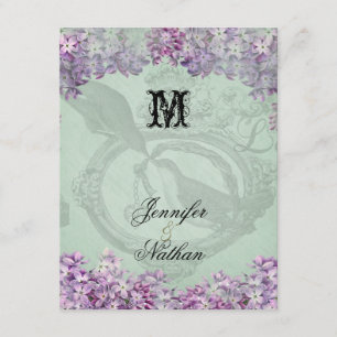 Carte RSVP de mariage vintage Lilacs