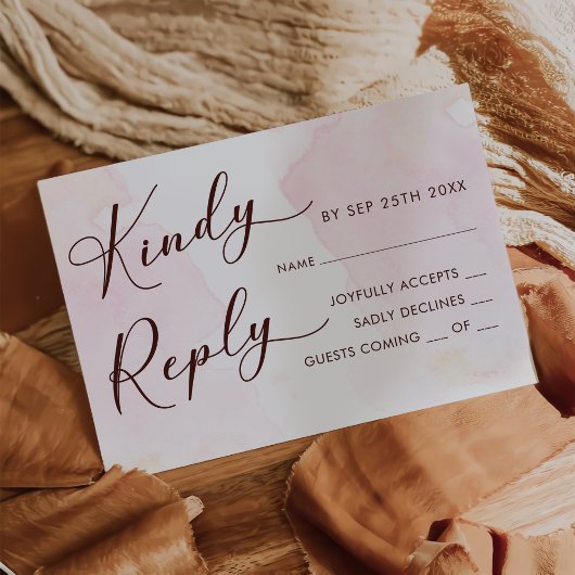 Carte RSVP de mariage Vintage moderne