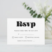 Carte RSVP de mariage vintage rétro (Debout devant)