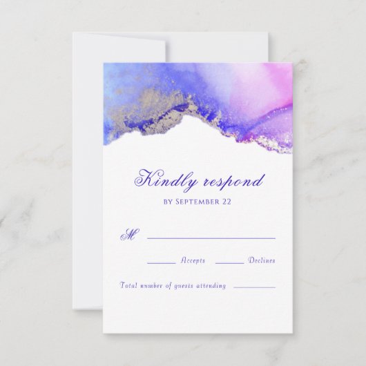 Carte RSVP de mariage violet (Devant)