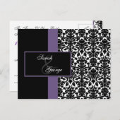 carte rsvp de mariage violet (Devant / Derrière)