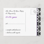 carte rsvp de mariage violet (Dos)