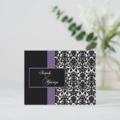 carte rsvp de mariage violet (Debout devant)