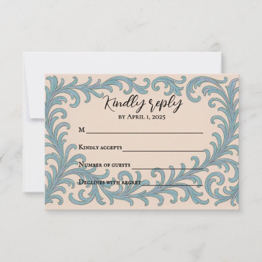 Carte RSVP de mariage Vow Iridescente (Devant)