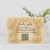 Carte RSVP de mariage Vow QR sculptée (Debout devant)