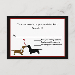 Carte RSVP de mariage Whimsical Dachshunds