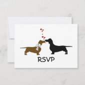 Carte RSVP de mariage Whimsical Dachshunds (Dos)