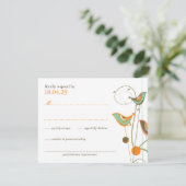 Carte RSVP de mariage Whimsical Summer Birds & Swi (Debout devant)