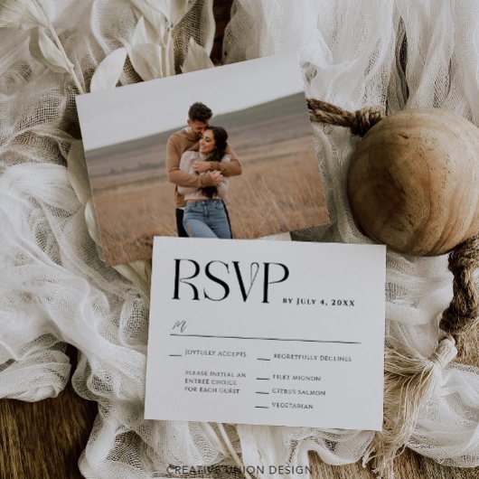 Carte RSVP de mariage Whimsy moderne