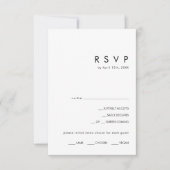 Carte RSVP de menu minimaliste moderne (Devant)