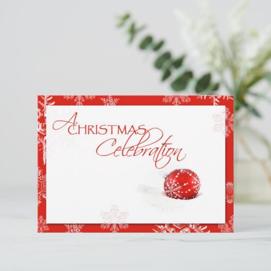 Carte RSVP de Noël Rouge Blanc (Debout devant)