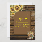 Carte RSVP de pays de tournesols rustiques vintage (Devant)