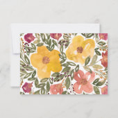 Carte RSVP de peinture de fleurs botaniques (Dos)