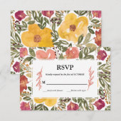 Carte RSVP de peinture de fleurs botaniques (Devant / Derrière)