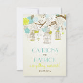 CARTE RSVP DE PRINTEMPS FLORALE vintage BIRDCAGES (Dos)