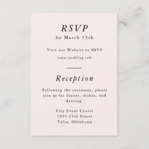 Carte RSVP de printemps rose simple