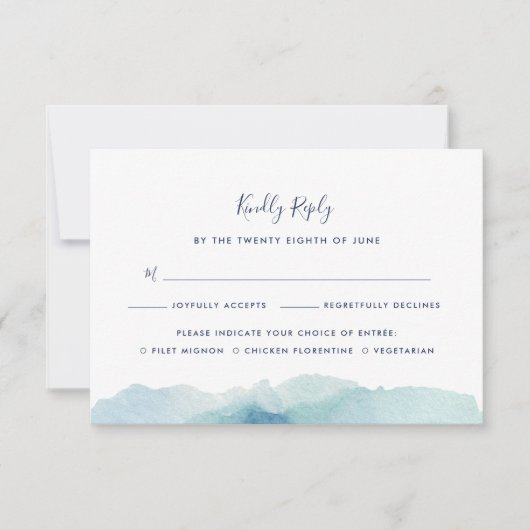 Carte RSVP de référence avec choix de repas (Devant)