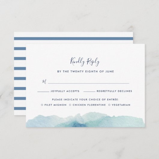 Carte RSVP de référence avec choix de repas (Devant / Derrière)