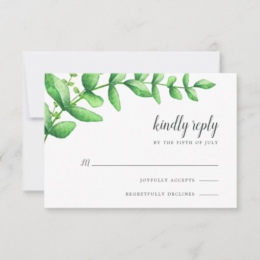 Carte RSVP de remplissage d'aquarelle (Devant)