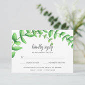 Carte RSVP de remplissage d'aquarelle (Debout devant)