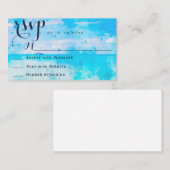 Carte RSVP de réponse au mariage de la plage Water (Devant / Derrière)